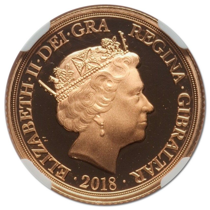 Gibraltar 1 Sovereign - Elizabeth II The Legend of Saint George - Reward obverse
