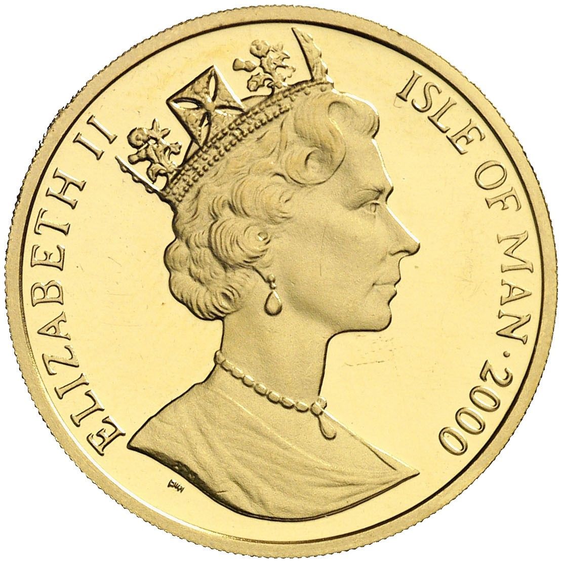 Isle of Man ½ Crown - Elizabeth II Scottish Fold Cat obverse