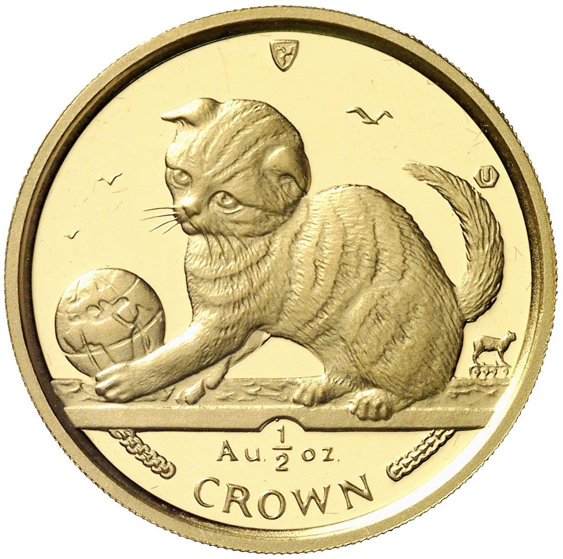 Isle of Man ½ Crown - Elizabeth II Scottish Fold Cat