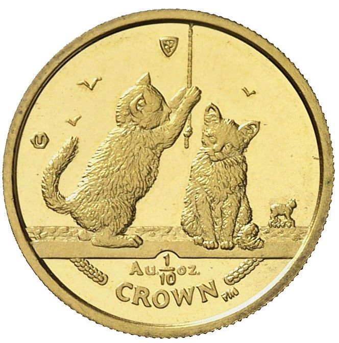 Isle of Man ⅒ Crown - Elizabeth II Somali Cat