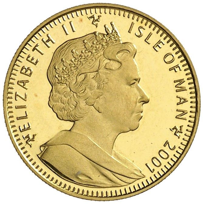 Isle of Man ½ Crown - Elizabeth II Somali Cat obverse