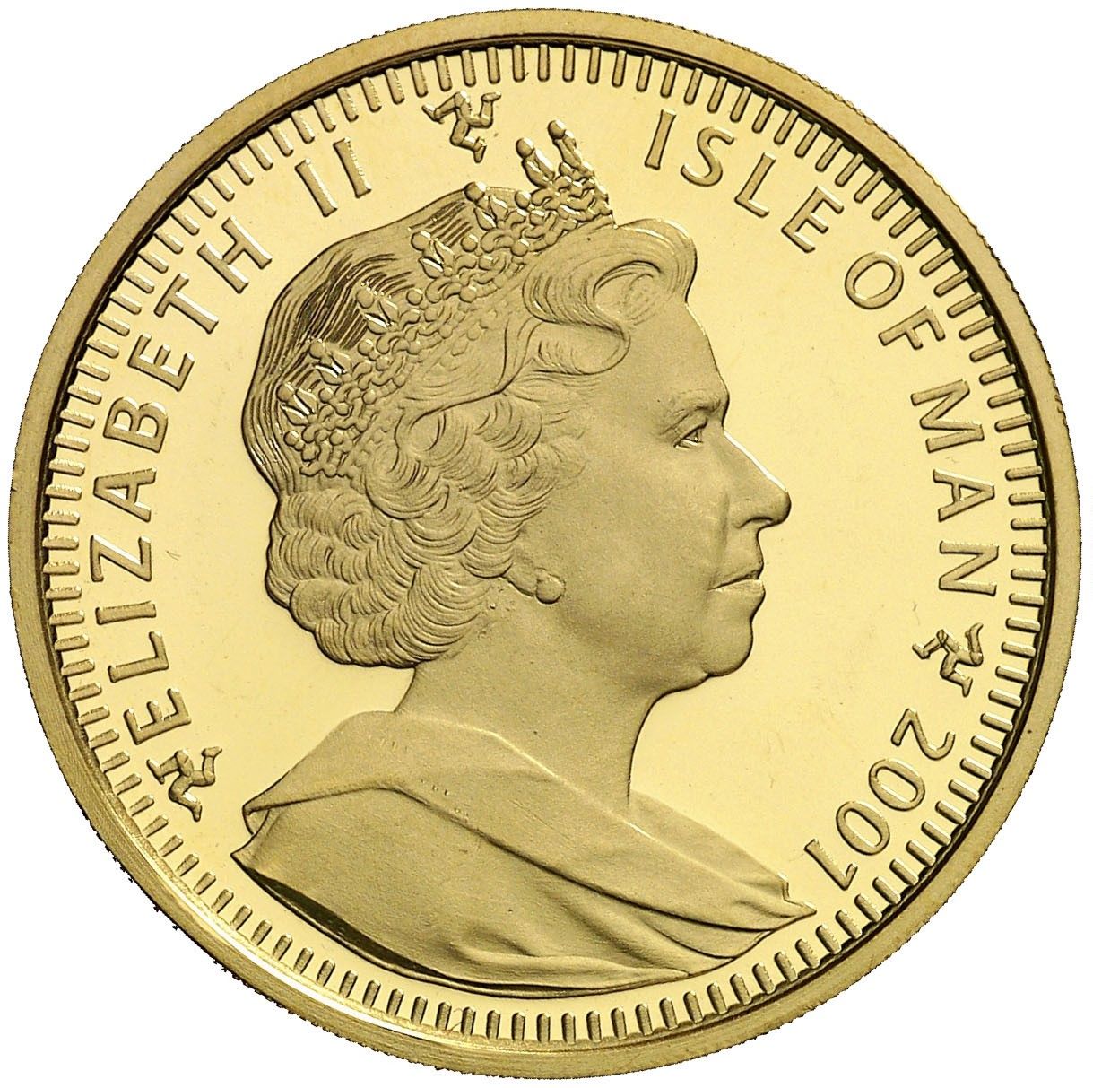 Isle of Man 1 Crown - Elizabeth II Somali Cat; Gold obverse