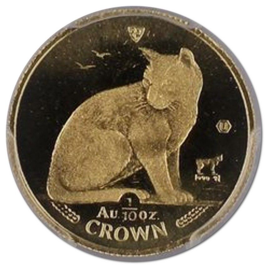 Isle of Man ⅒ Crown - Elizabeth II New York Alley cat