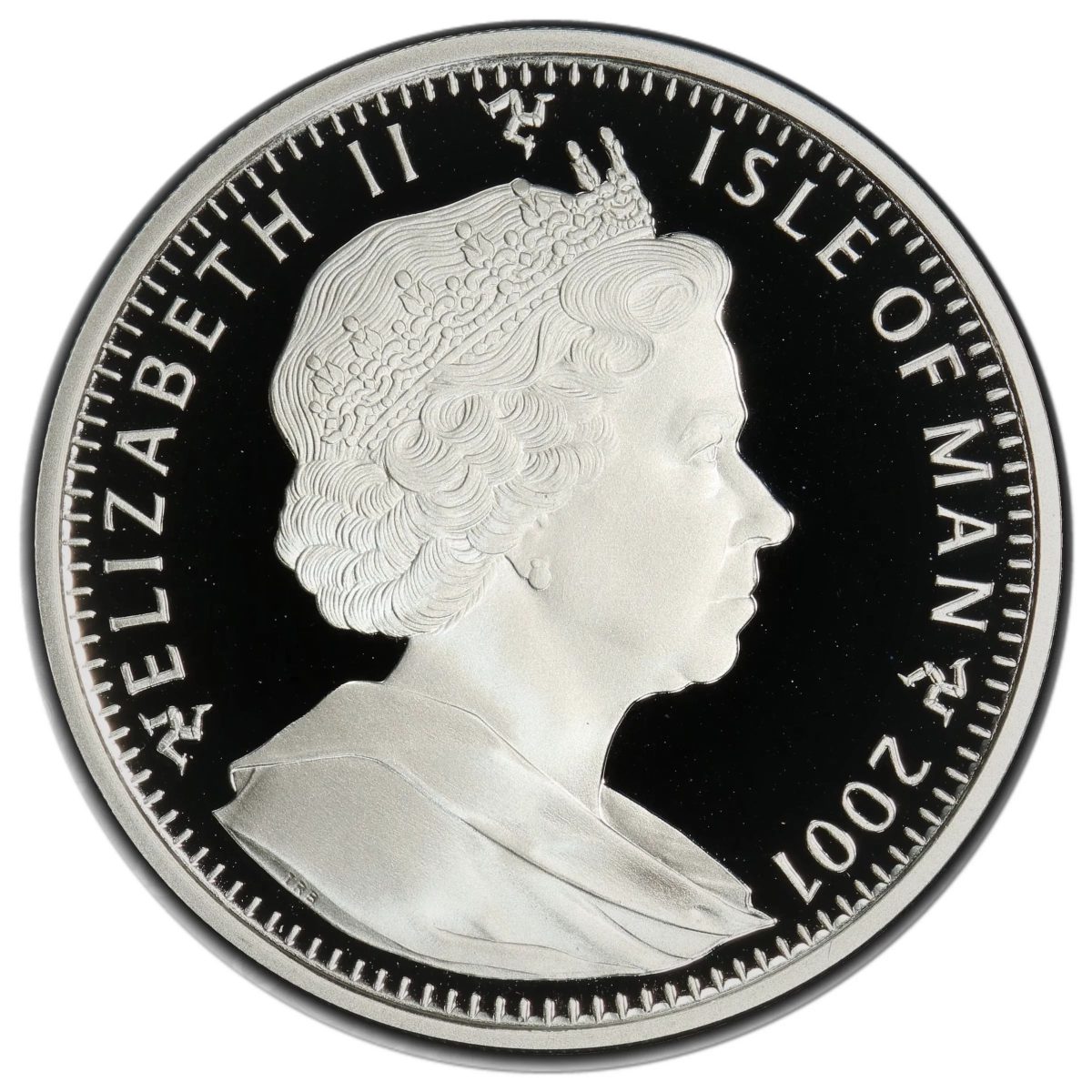 Isle of Man 1 Crown - Elizabeth II Casting a Spell; Silver Proof obverse