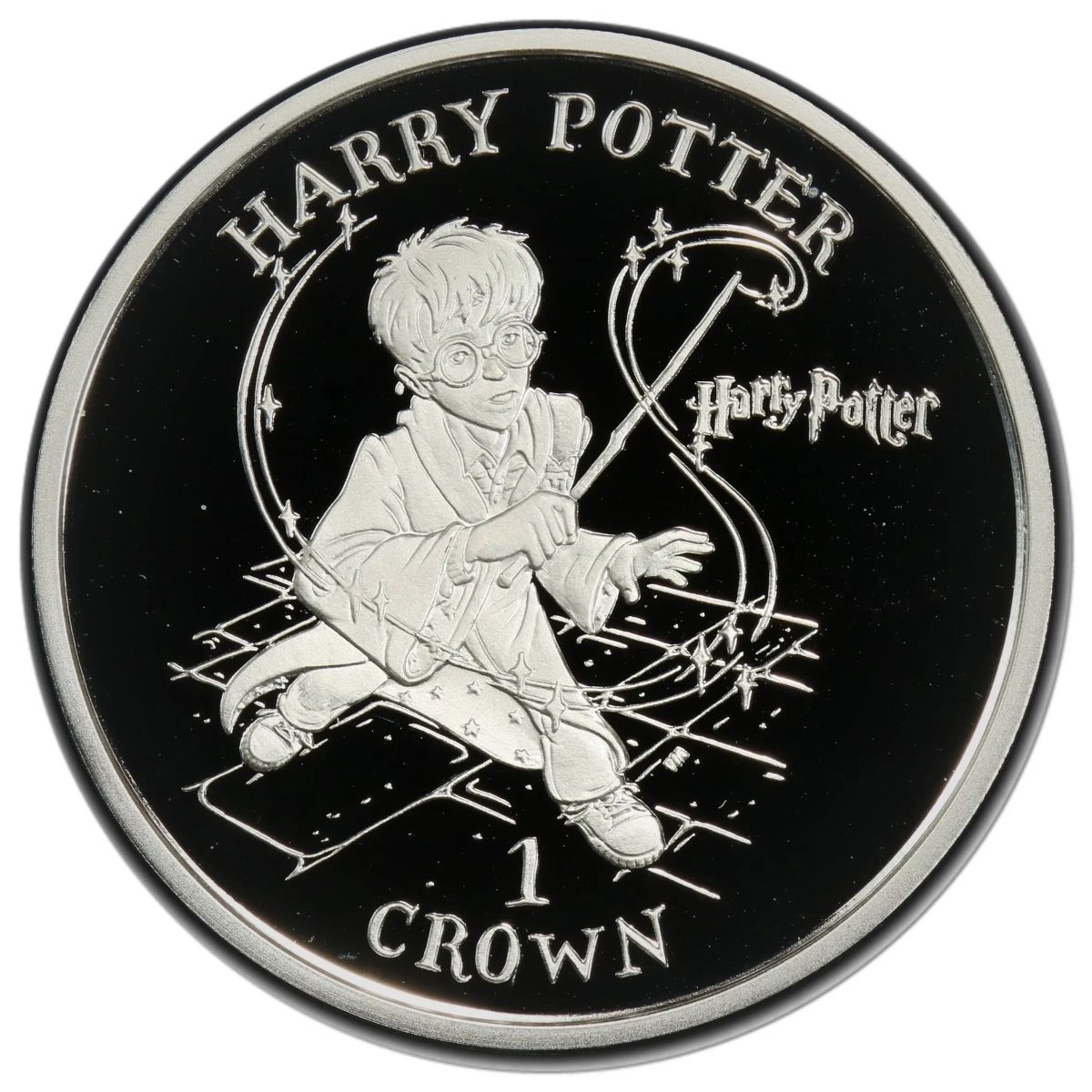 Isle of Man 1 Crown - Elizabeth II Casting a Spell; Silver Proof reverse