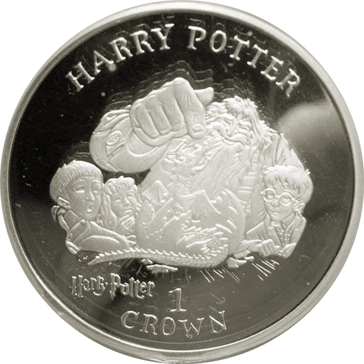 Isle of Man 1 Crown - Elizabeth II Norbert hatches; Silver Proof reverse