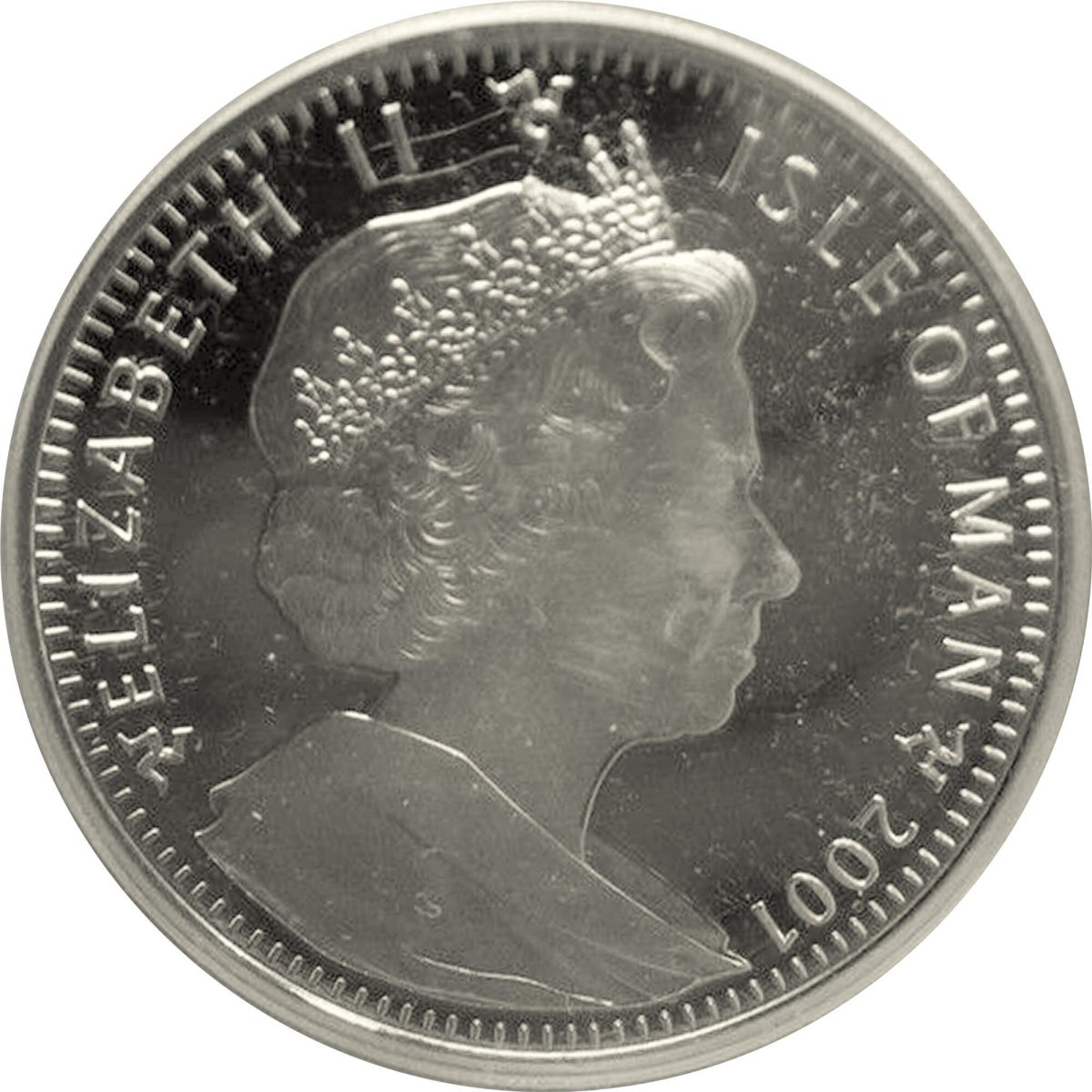 Isle of Man 1 Crown - Elizabeth II Harry looks for the correct key; Silver Proof obverse