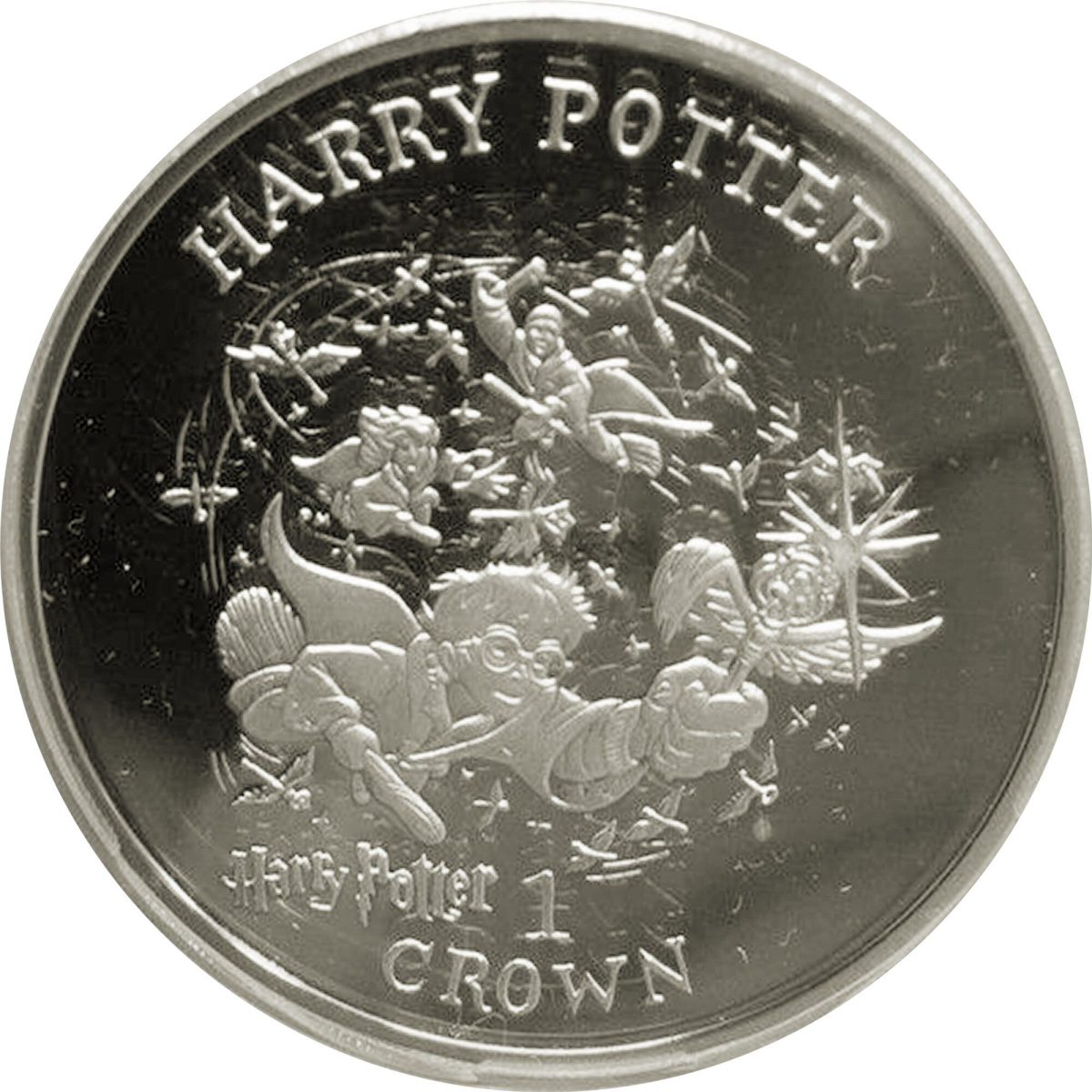 Isle of Man 1 Crown - Elizabeth II Harry looks for the correct key; Silver Proof