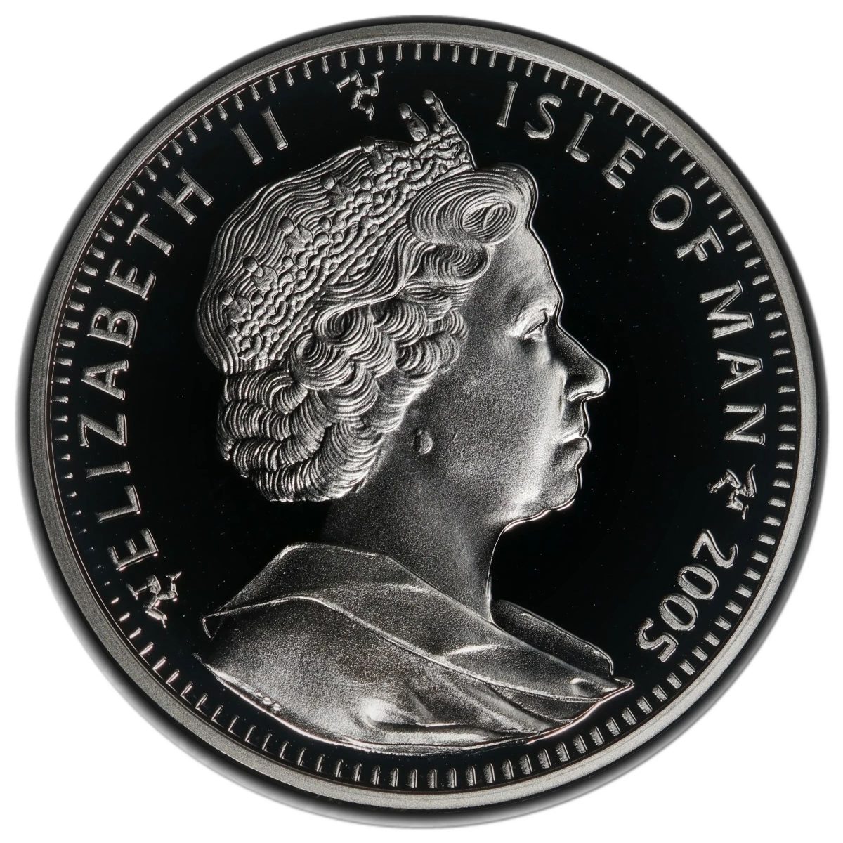 Isle of Man 1 Crown - Elizabeth II Hungarian Horn Trail; Silver Proof obverse