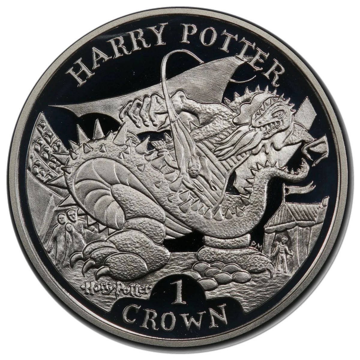 Isle of Man 1 Crown - Elizabeth II Hungarian Horn Trail; Silver Proof reverse