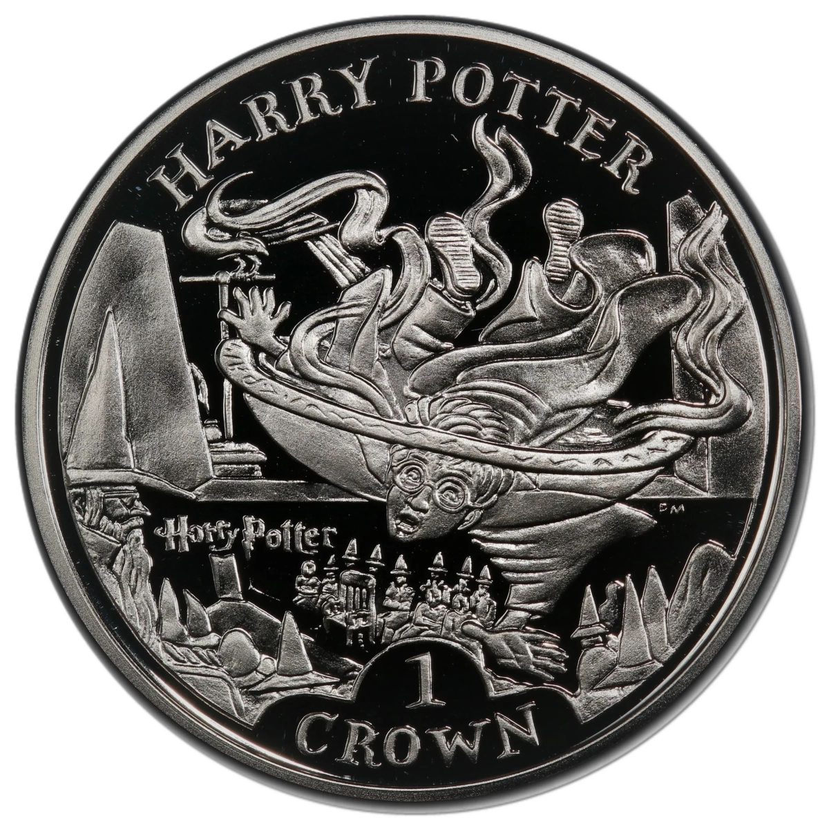 Isle of Man 1 Crown - Elizabeth II Harry Potter and Pensieve; Silver Proof reverse