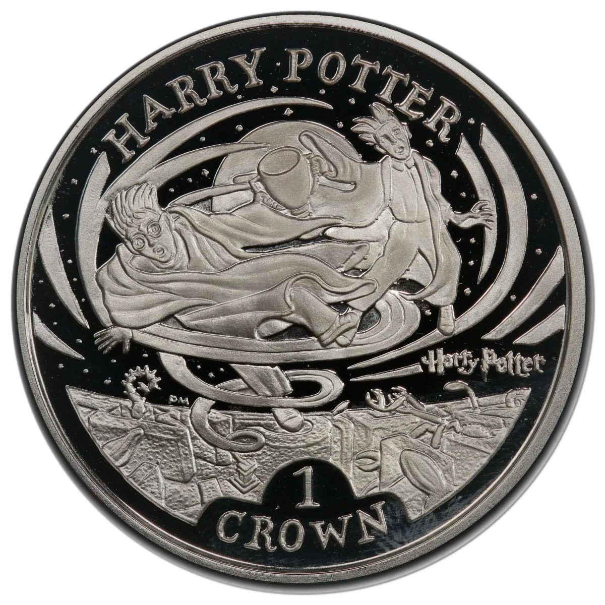 Isle of Man 1 Crown - Elizabeth II Harry Potter and Portkey; Silver Proof reverse