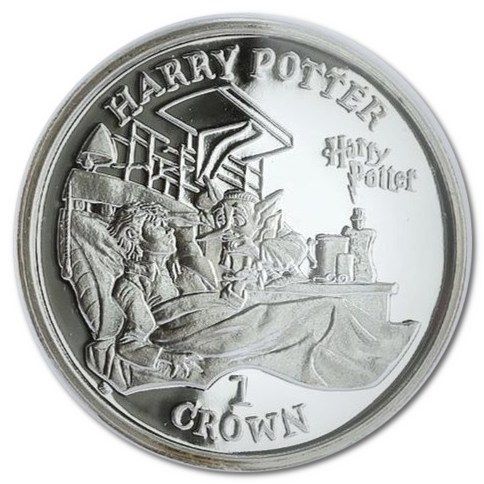 Isle of Man 1 Crown - Elizabeth II Harry Potter in hospital; Silver Proof reverse