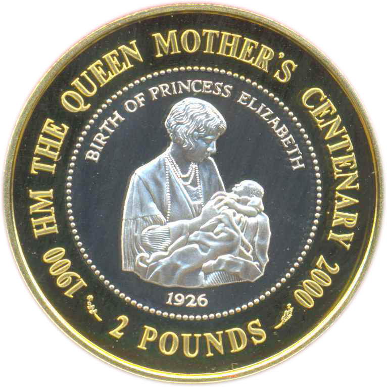Falkland Islands 2 Pounds - Elizabeth II Queen Mother reverse