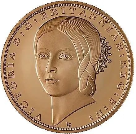 Isle of Man 5 Pounds - Elizabeth II Victoria - Young Portrait; Gold Proof