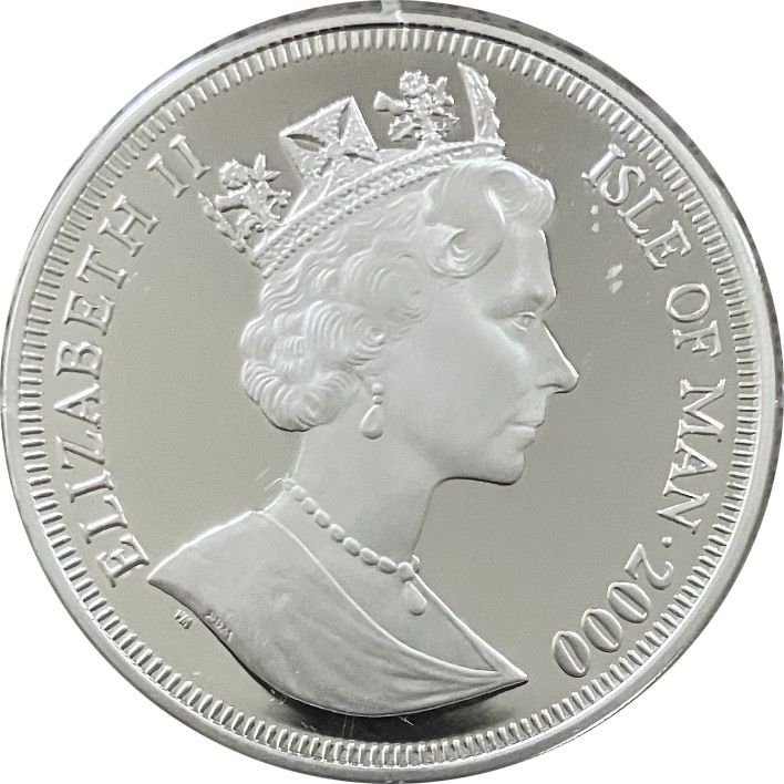 Isle of Man 1 Crown - Elizabeth II Fall of Berlin Wall 1989; Silver Proof obverse