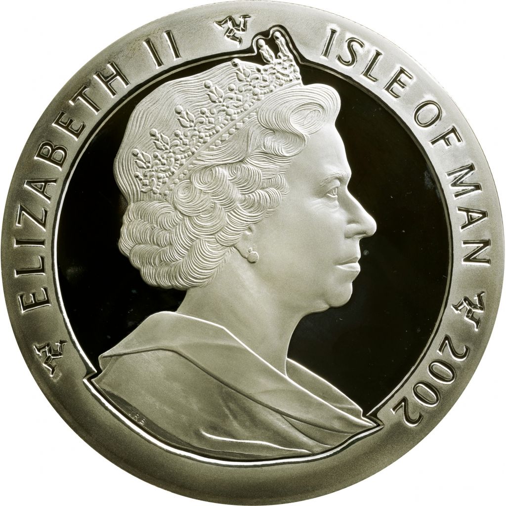 Isle of Man 100 Crowns - Elizabeth II Queen on Horseback obverse