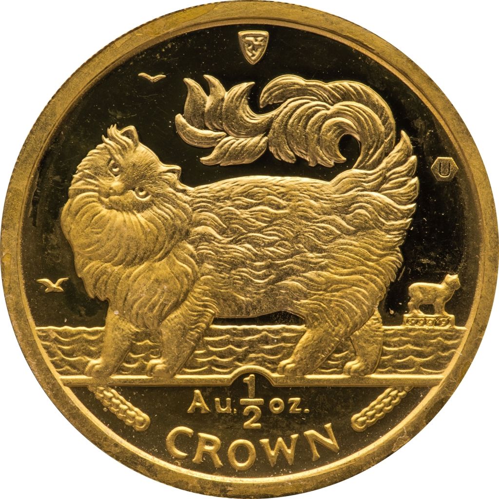 Isle of Man ½ Crown - Elizabeth II Maine Coon Cat