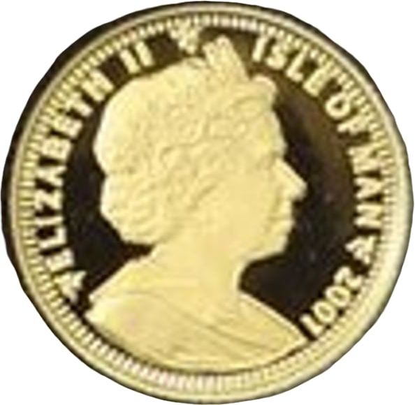 Isle of Man 1/25 Crown - Elizabeth II Harry looks for the correct key obverse