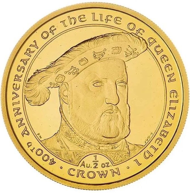 Isle of Man ½ Crown - Elizabeth II Henry VIII