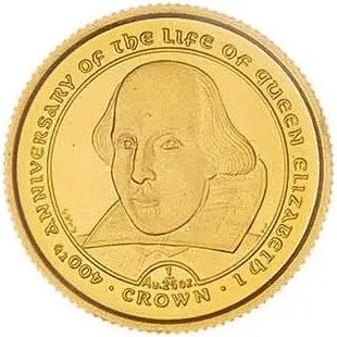 Isle of Man 1/25 Crown - Elizabeth II William Shakespeare