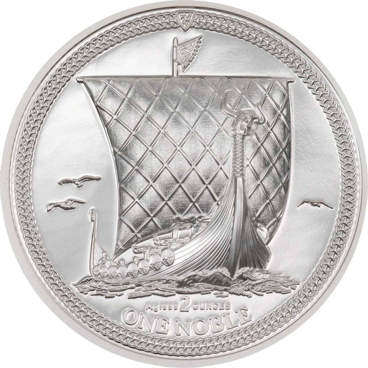 Isle of Man 1 Noble - Charles III Longboat; Silver Piedfort