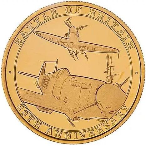 Isle of Man 1 Sovereign - Elizabeth II Battle of Britain - Spitfire
