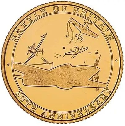 Isle of Man ½ Sovereign - Elizabeth II Battle of Britain - Hurricane