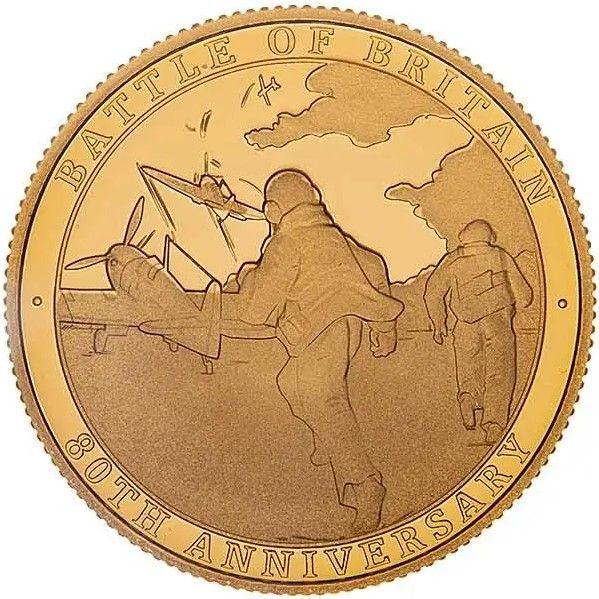 Isle of Man 2 Sovereigns - Elizabeth II Battle of Britain - Scrambling Pilots