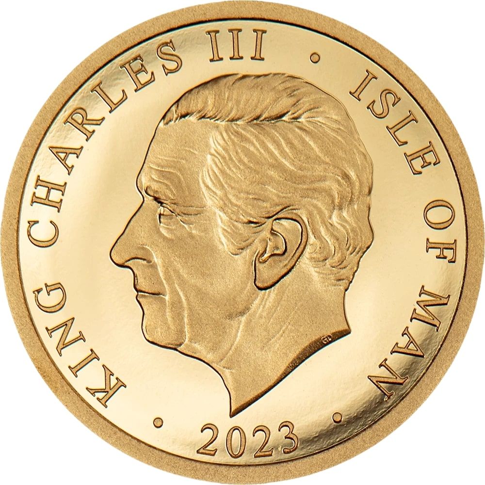 Isle of Man 1/64 Noble - Charles III Longboat, Gold obverse