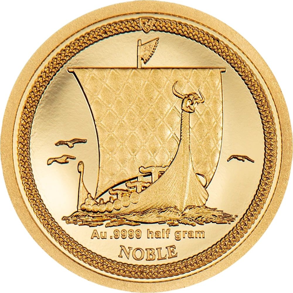 Isle of Man 1/64 Noble - Charles III Longboat, Gold