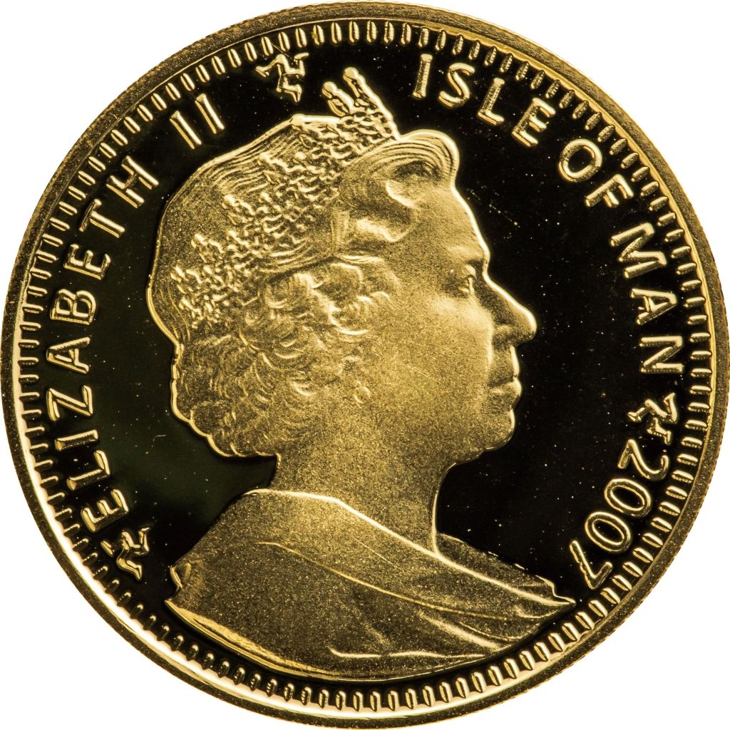 Isle of Man ⅕ Crown - Elizabeth II The Tale of Peter Rabbit obverse