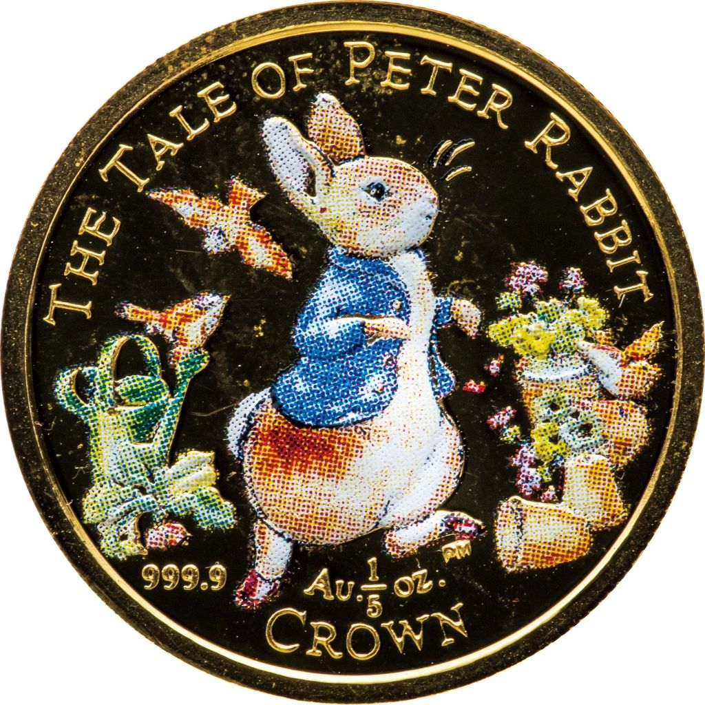 Isle of Man ⅕ Crown - Elizabeth II The Tale of Peter Rabbit
