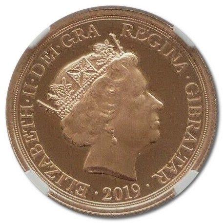 Gibraltar 1 Sovereign - Elizabeth II Queen Victoria obverse