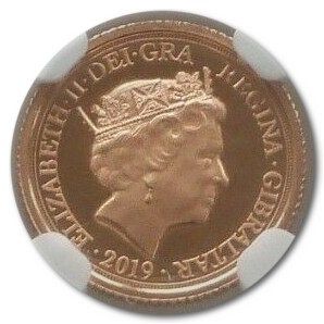 Gibraltar ¼ Sovereign - Elizabeth II Queen Victoria obverse