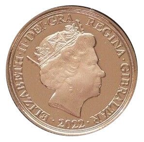 Gibraltar 2 Sovereigns - Elizabeth II Platinum Jubilee obverse
