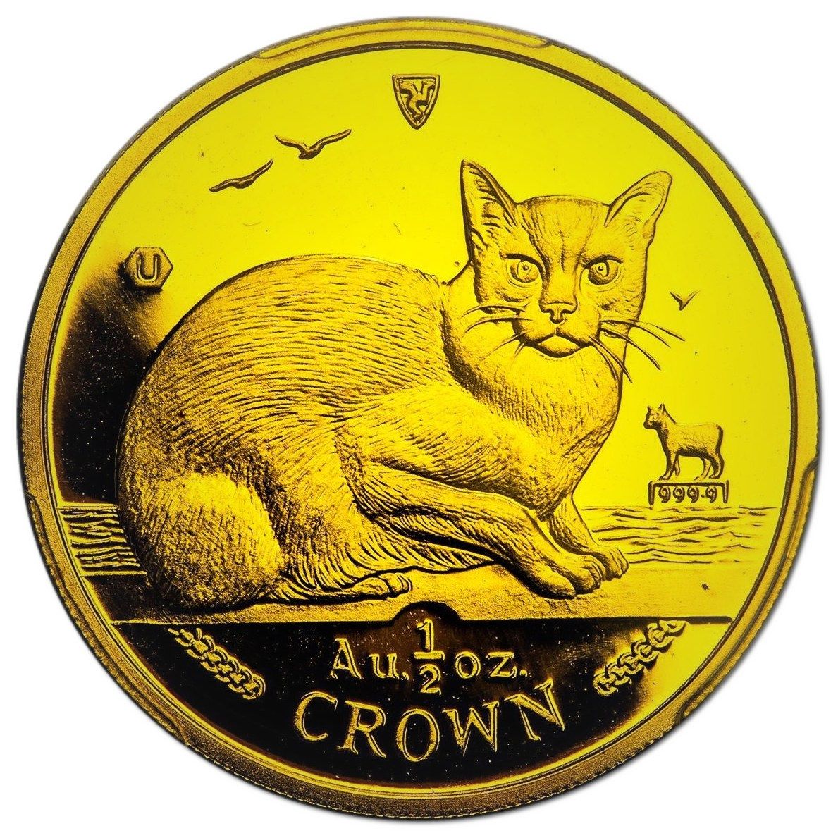 Isle of Man ½ Crown - Elizabeth II Burmese Cat; Gold