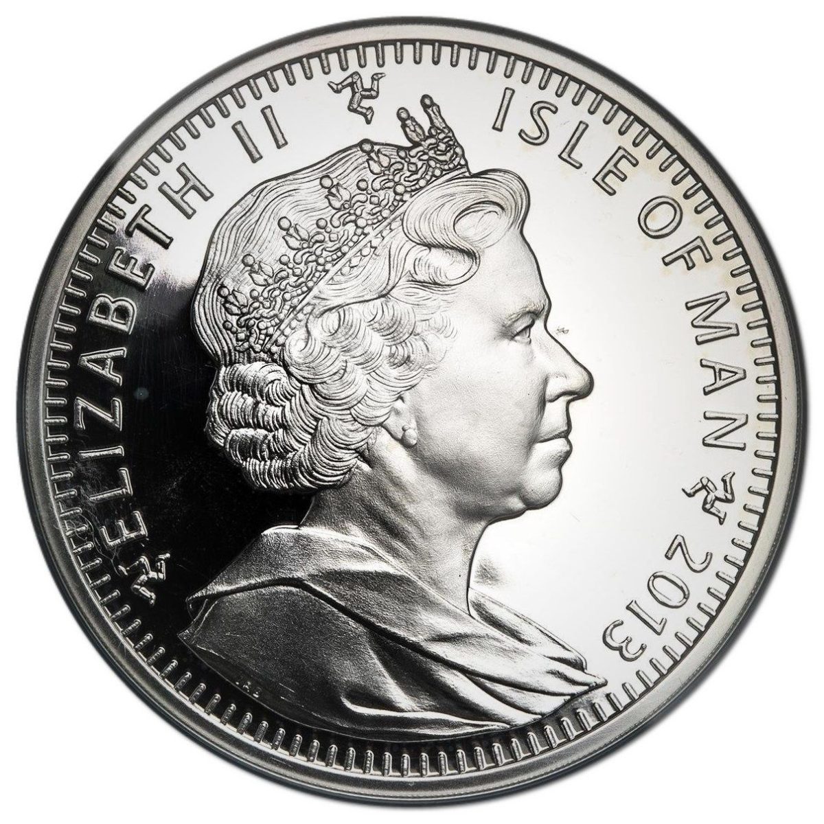 Isle of Man 5 Crowns - Elizabeth II Birth of Jesus obverse