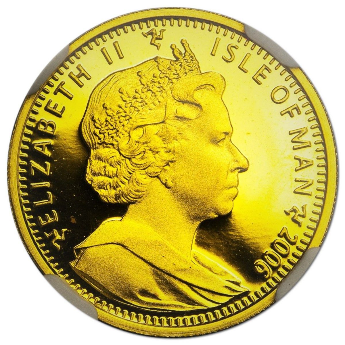 Isle of Man ⅕ Crown - Elizabeth II Exotic Shorthair Cat obverse