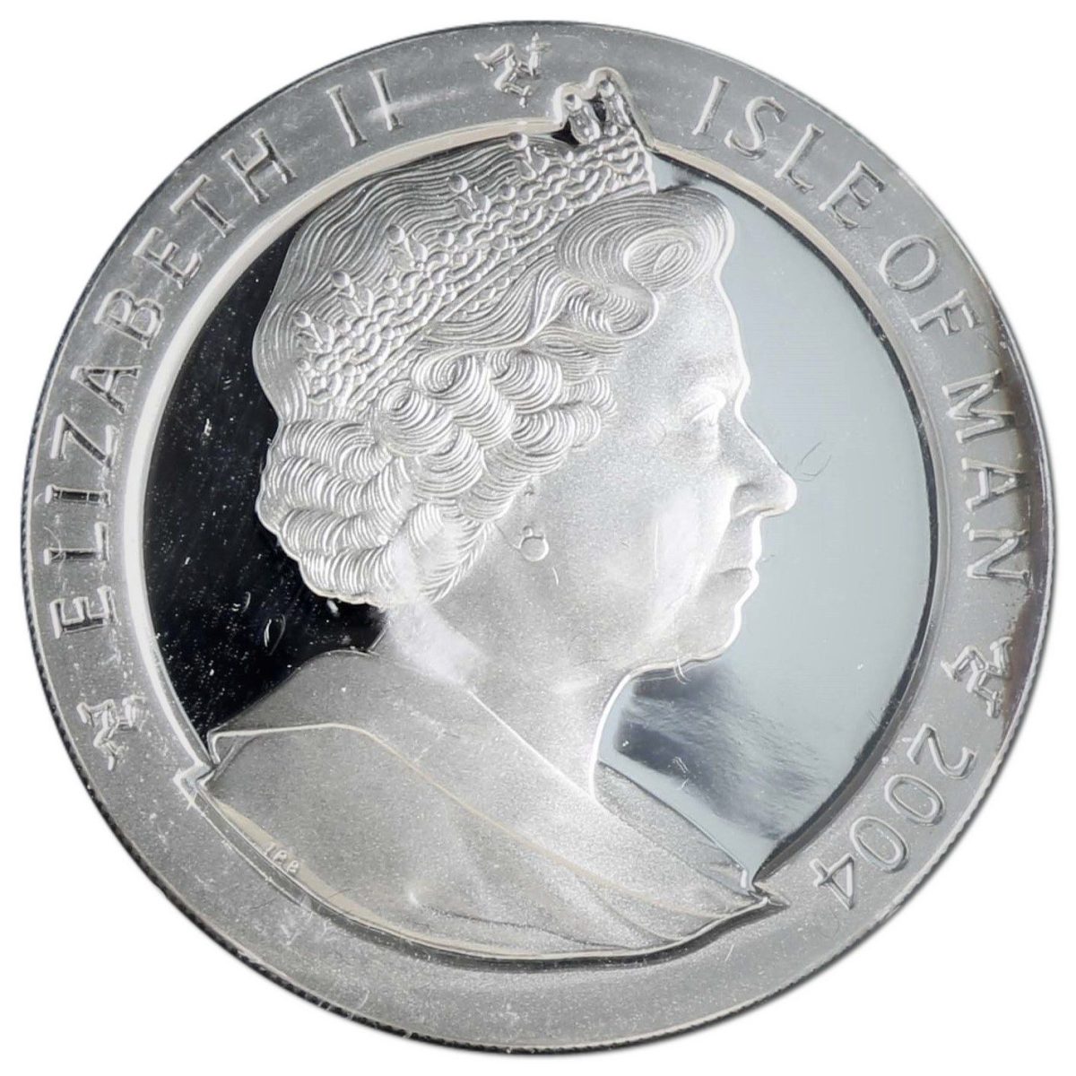 Isle of Man 1 Crown - Elizabeth II Olympic Games Athens - Runners; Silver Proof obverse