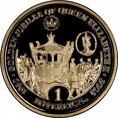 Gibraltar 1 Sovereign - Elizabeth II Golden Jubilee - Royal Coach