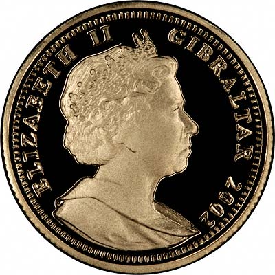 Gibraltar 1 Sovereign - Elizabeth II Golden Jubilee - Royal Couple with baby obverse