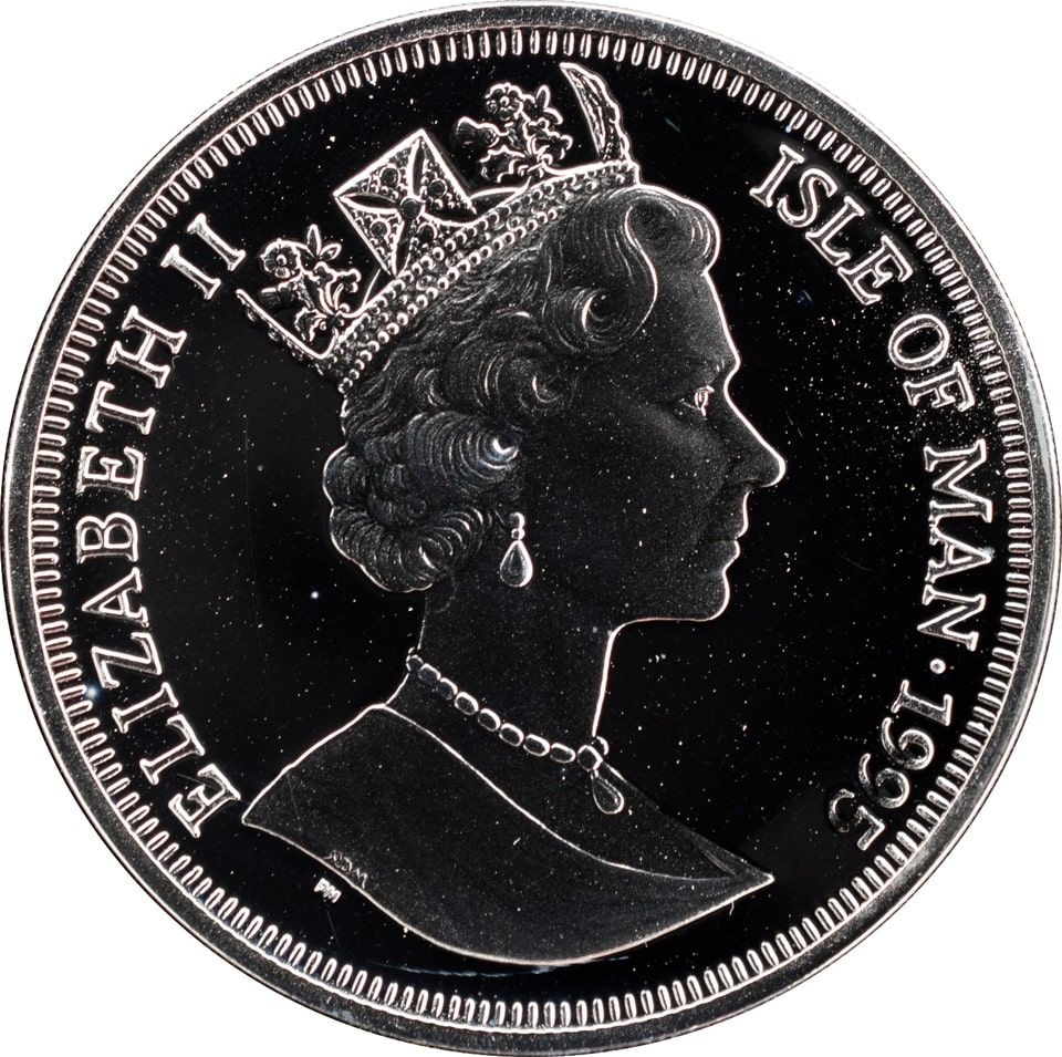Isle of Man 1 Crown - Elizabeth II Montgolfier Brother's Balloon; Silver Proof obverse