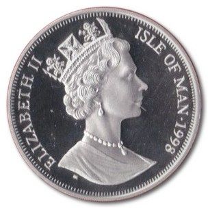 Isle of Man 1 Crown - Elizabeth II Lavender; Silver Proof obverse