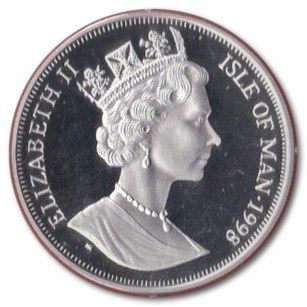 Isle of Man 1 Crown - Elizabeth II Sweet pea; Silver Proof obverse