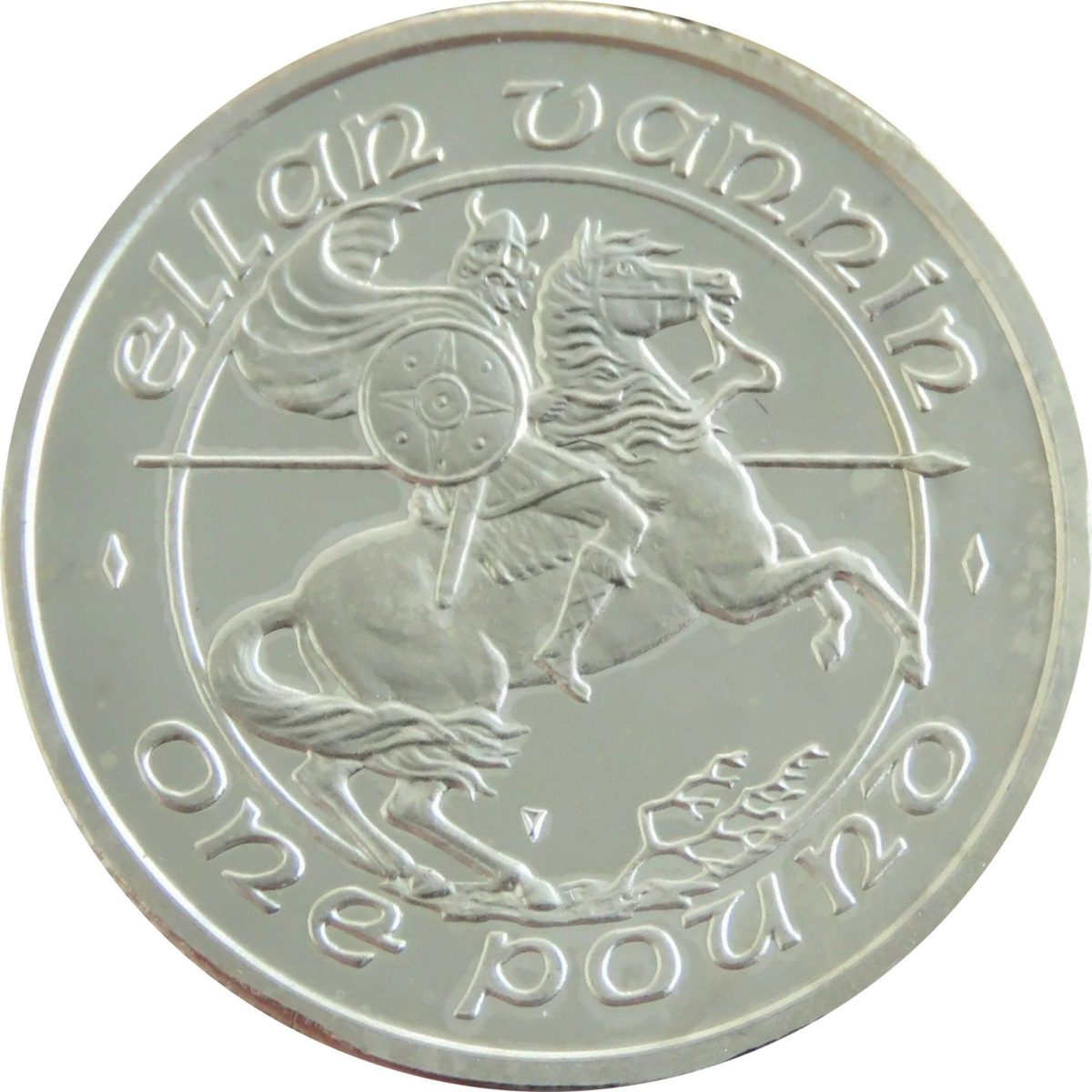 Isle of Man 1 Pound - Elizabeth II Viking; Silver Piedfort