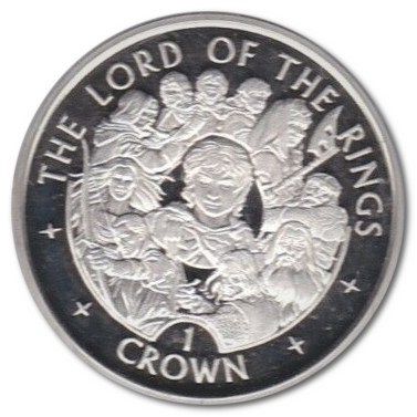 Isle of Man 1 Crown - Elizabeth II Lord of the Rings; Silver Proof reverse