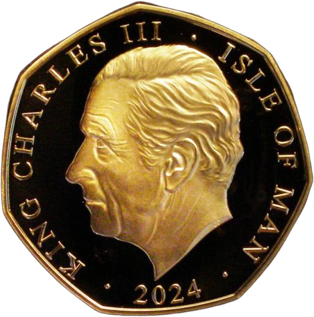 Isle of Man 50 Pence - Charles III D-Day Normandy Landings; Gold Proof obverse