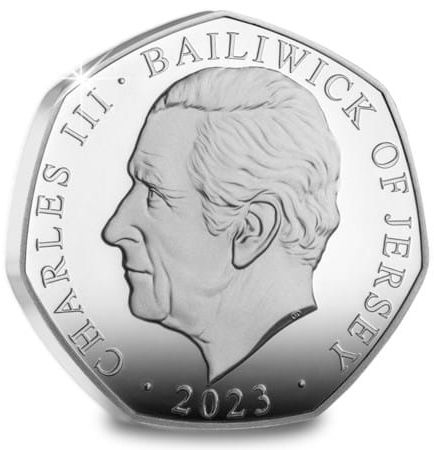 Jersey 50 Pence - Charles III Father Christmas; Silver Proof obverse
