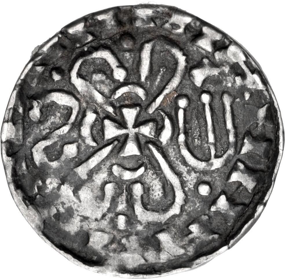 Hiberno-Norse Dublin 1 Penny - Anonymous Four crozier type obverse